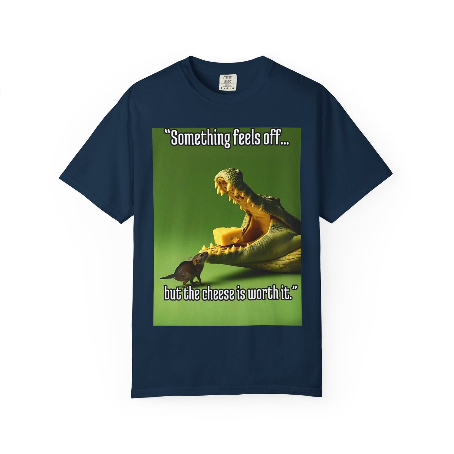 Dragon Humorous T-Shirt, Funny Animal Tee, Gift for Cheese Lovers, Unique Graphic Apparel, Unisex Humor Shirt, Cute Cartoon Top