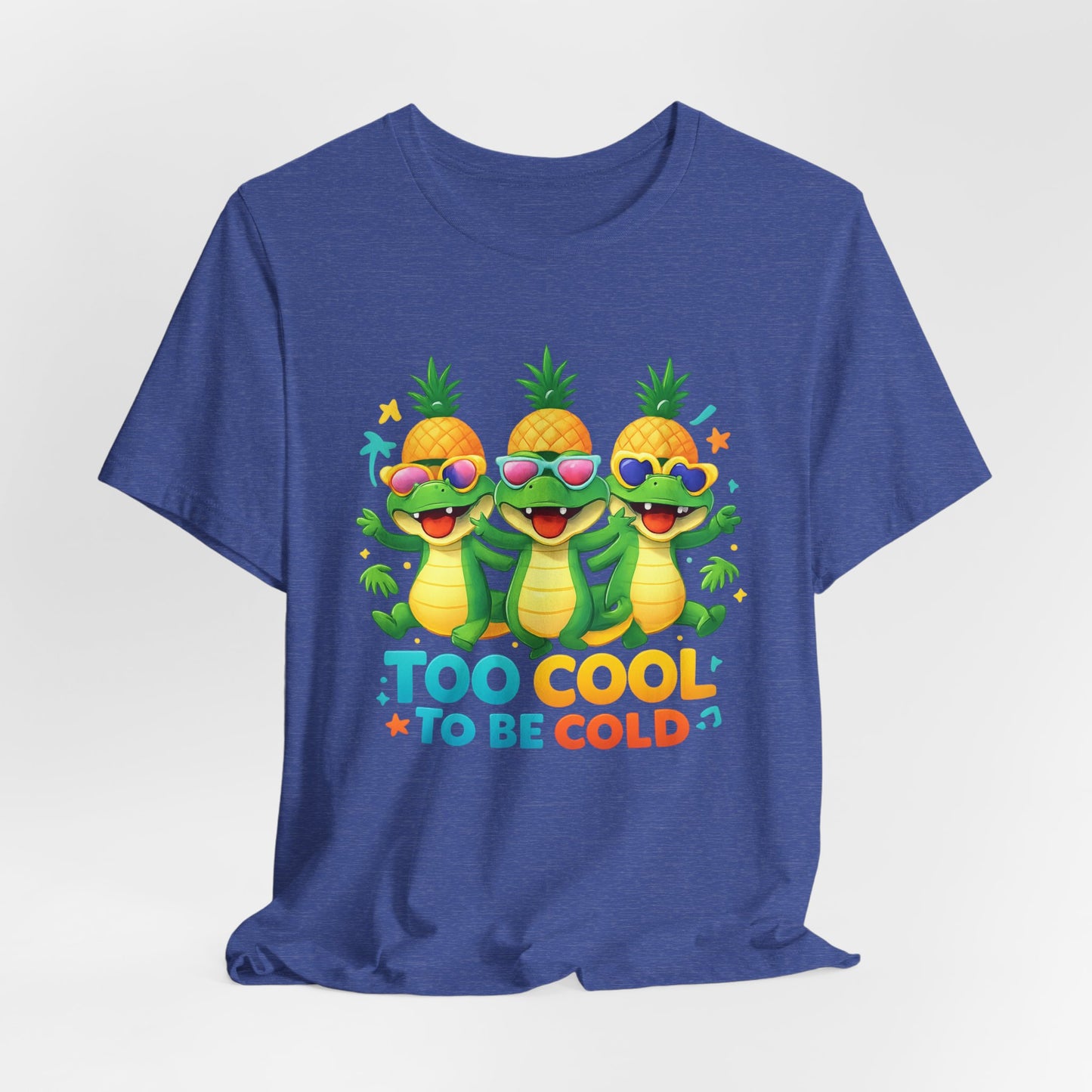 Kids Pineapple Alligator Tee — "Too Cool to Be Cold" Summer Graphic T-Shirt