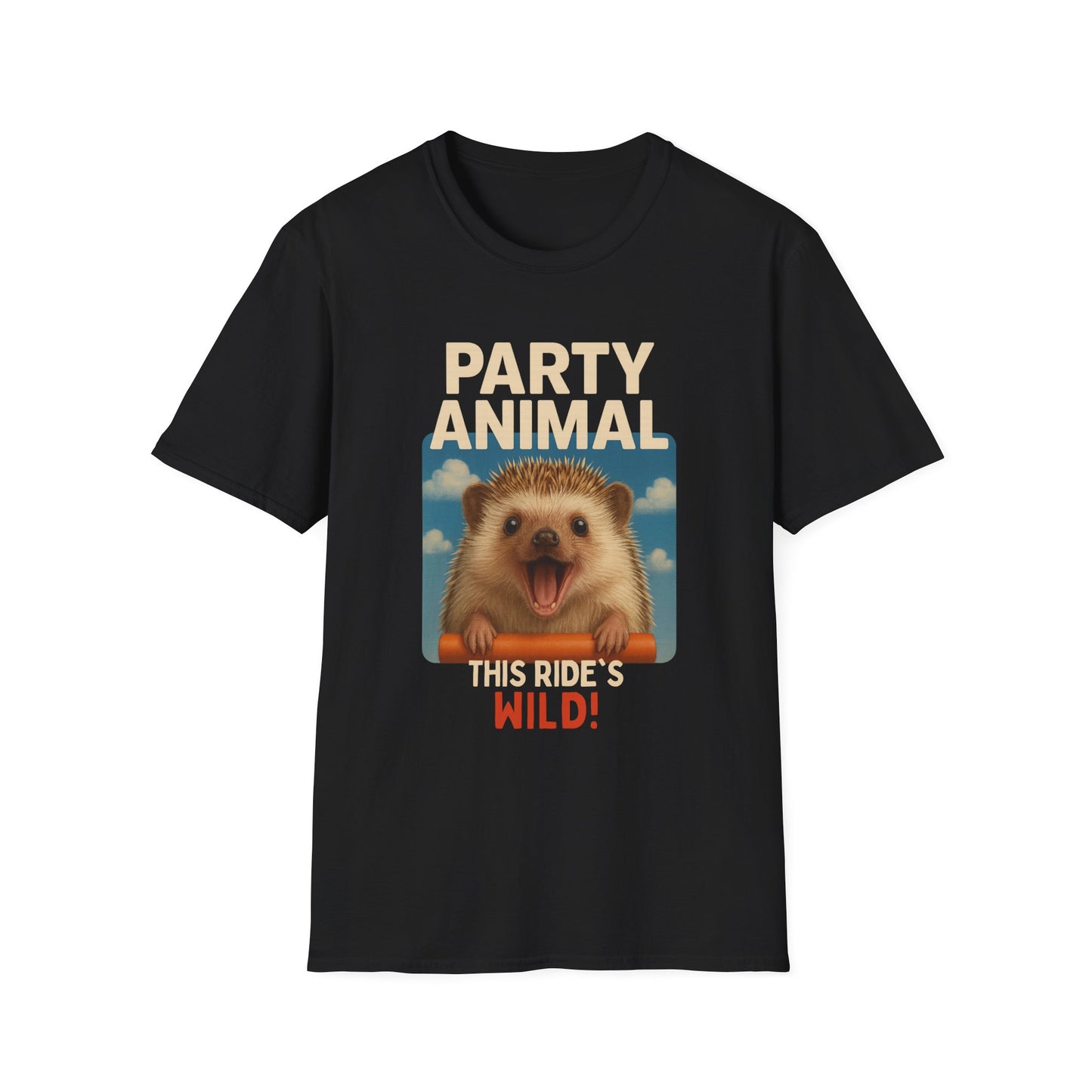 Wild Party Animal T-Shirt, Funny Hedgehog Tee, Unisex Graphic Shirt, Casual Wear, Gift for Animal Lovers, Birthday Shirt