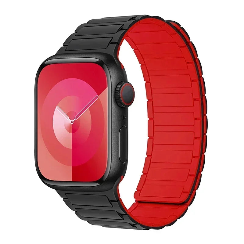 Silicone Strap for Apple Watch 46mm 42mm 49mm 44mm 40mm 45mm 41mm Magnetic Band for IWatch Ultra 2 Series 10 9 8 7 6 SE 5 4 3