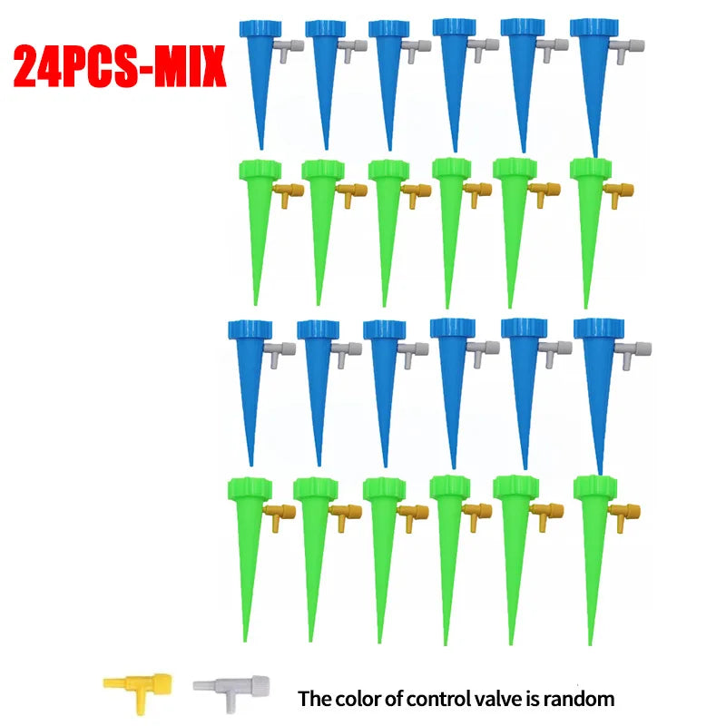 12PCS Garden Automatic Watering System Flower Plants Self Watering Drip Irrigation System Adjustable Auto Water Dripper Device