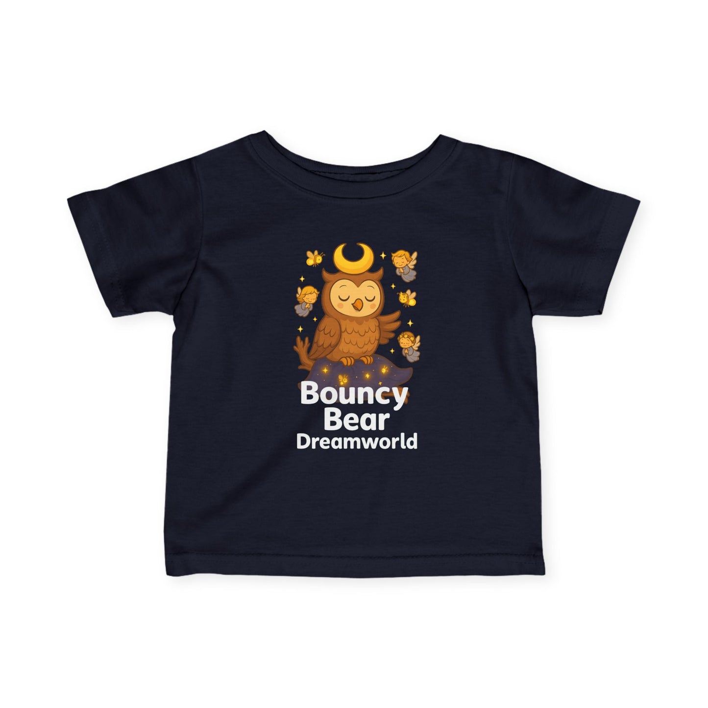 Bouncy Bear Dreamworld Infant Tee, Cute Baby Shirt, Toddler Clothing, Gift for New Parents, Owl Design, Nursery Apparel