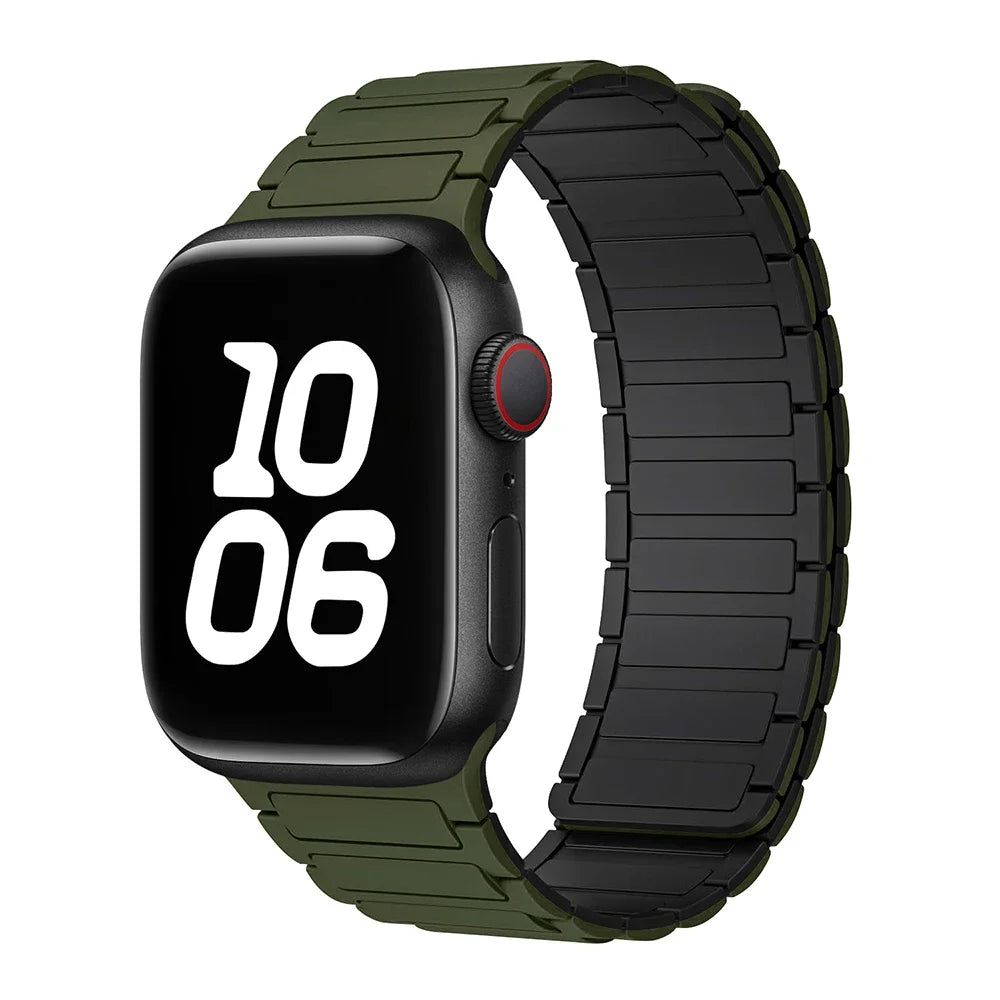 Silicone Strap for Apple Watch 46mm 42mm 49mm 44mm 40mm 45mm 41mm Magnetic Band for IWatch Ultra 2 Series 10 9 8 7 6 SE 5 4 3
