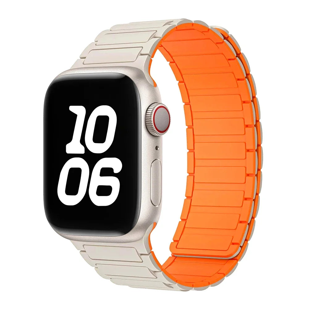 Silicone Strap for Apple Watch 46mm 42mm 49mm 44mm 40mm 45mm 41mm Magnetic Band for IWatch Ultra 2 Series 10 9 8 7 6 SE 5 4 3
