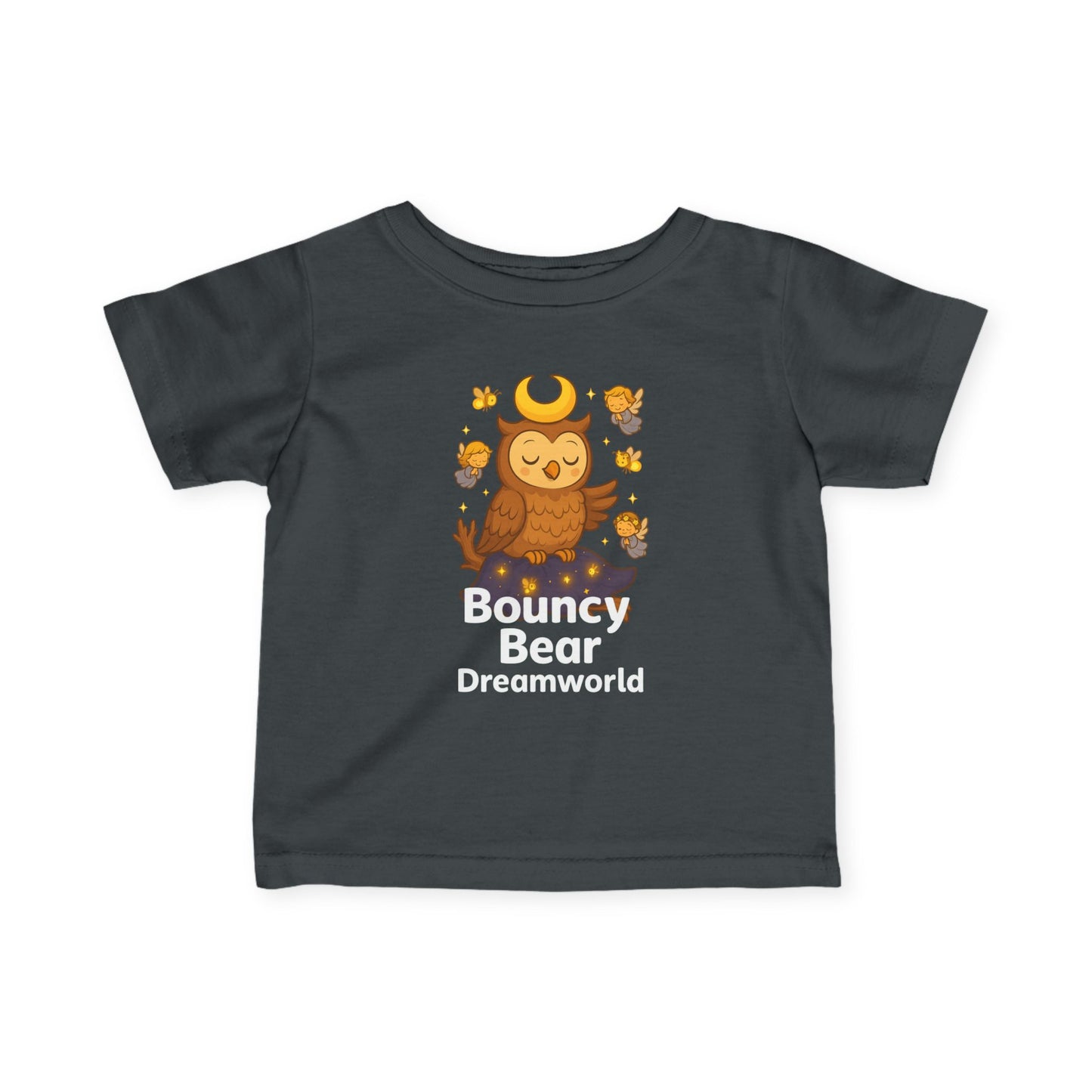 Bouncy Bear Dreamworld Infant Tee, Cute Baby Shirt, Toddler Clothing, Gift for New Parents, Owl Design, Nursery Apparel