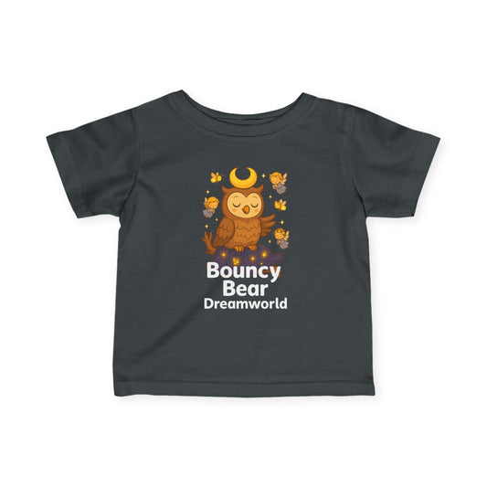 Bouncy Bear Dreamworld Infant Tee, Cute Baby Shirt, Toddler Clothing, Gift for New Parents, Owl Design, Nursery Apparel