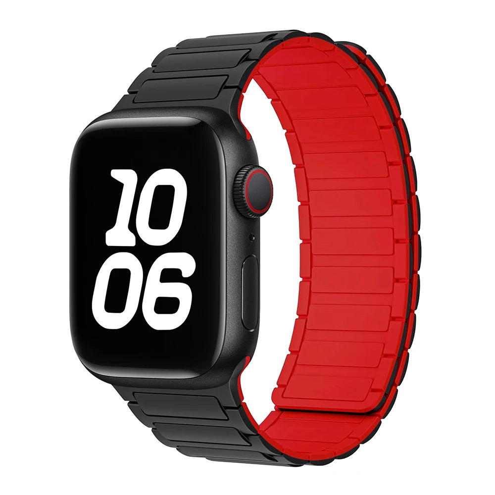 Magnetic Loop For Apple Watch Bands 44mm 40mm 49mm 45mm 41mm 38mm Silicone Bracelet iWatch Series11 10 9 8 7 6 Se ultra 3 strap