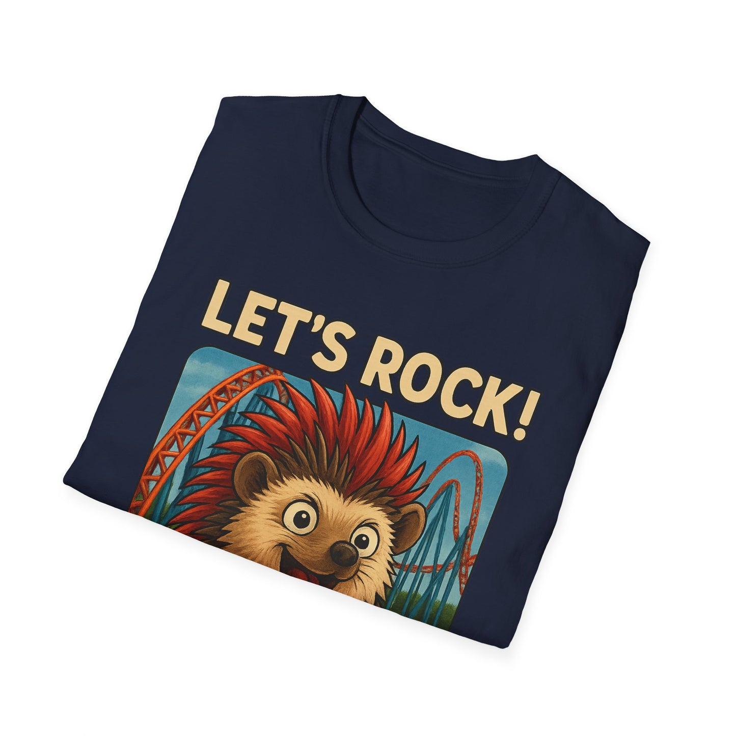 Cute Hedgehog Roller Coaster T-Shirt, Fun Gift, Animal Lover Apparel, Family Trip Shirt, Cute Graphic Tee