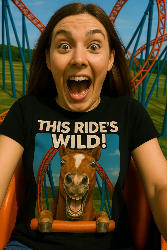 This Ride's Wild! Unisex Softstyle T-Shirt | Fun Graphic Tee for Horse Lovers, Gifts for Birthdays, Casual Wear, Animal Lovers, Fun Events