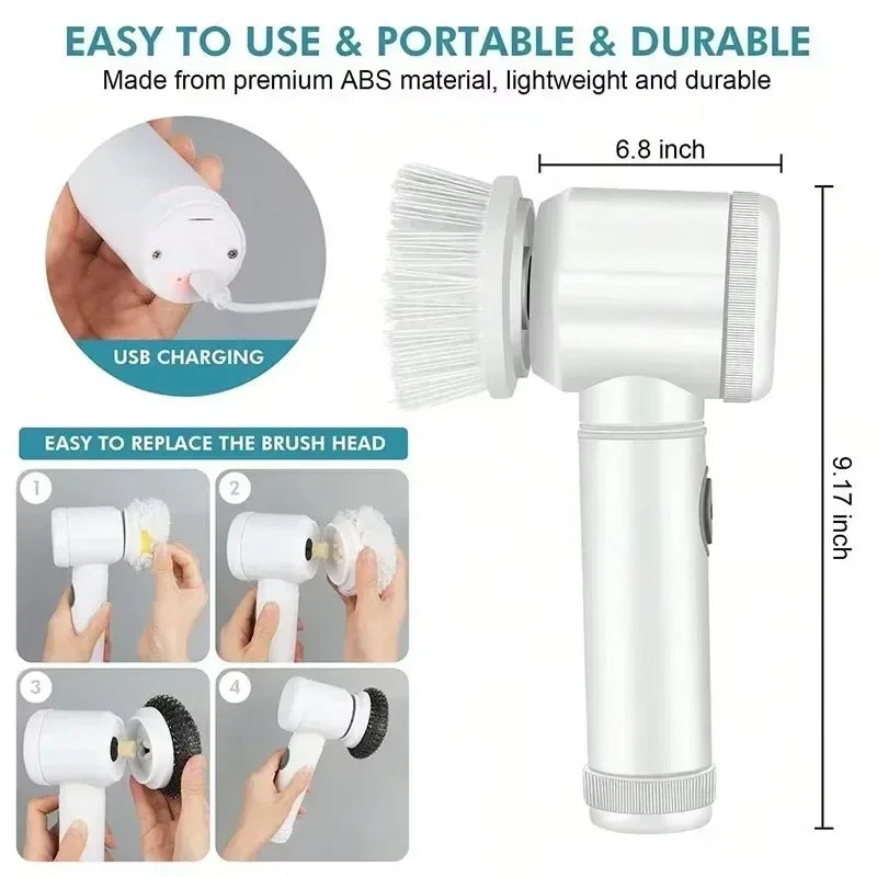 Cordless Electric Spin Scrubber - 5-in-1 Power