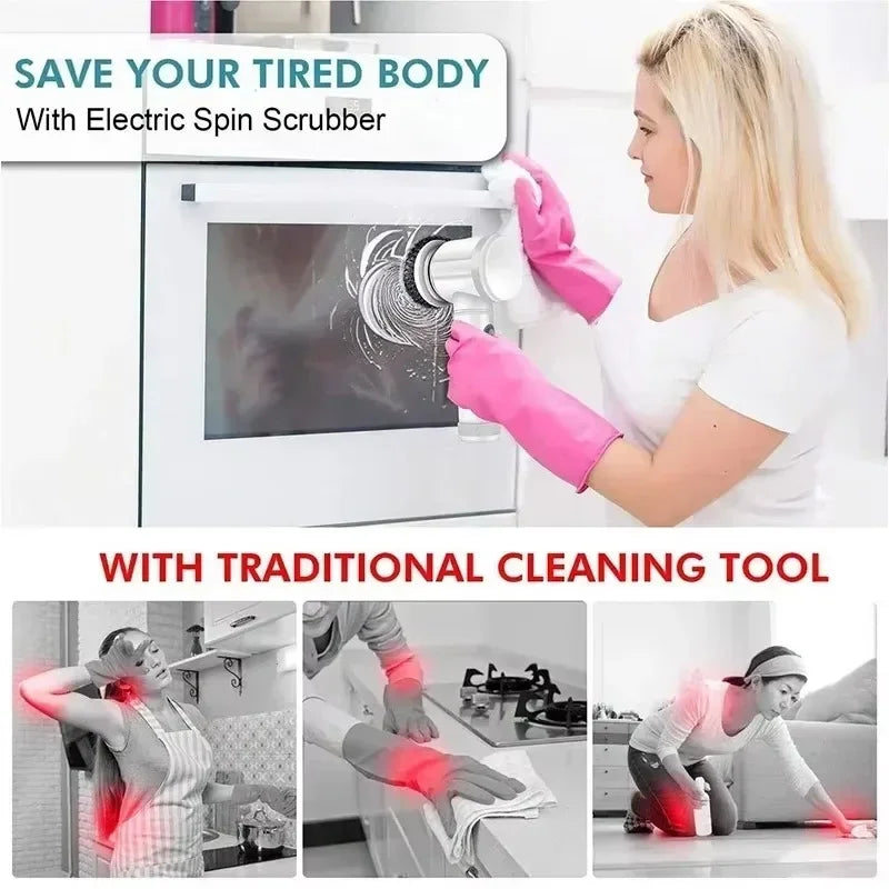Cordless Electric Spin Scrubber - 5-in-1 Power