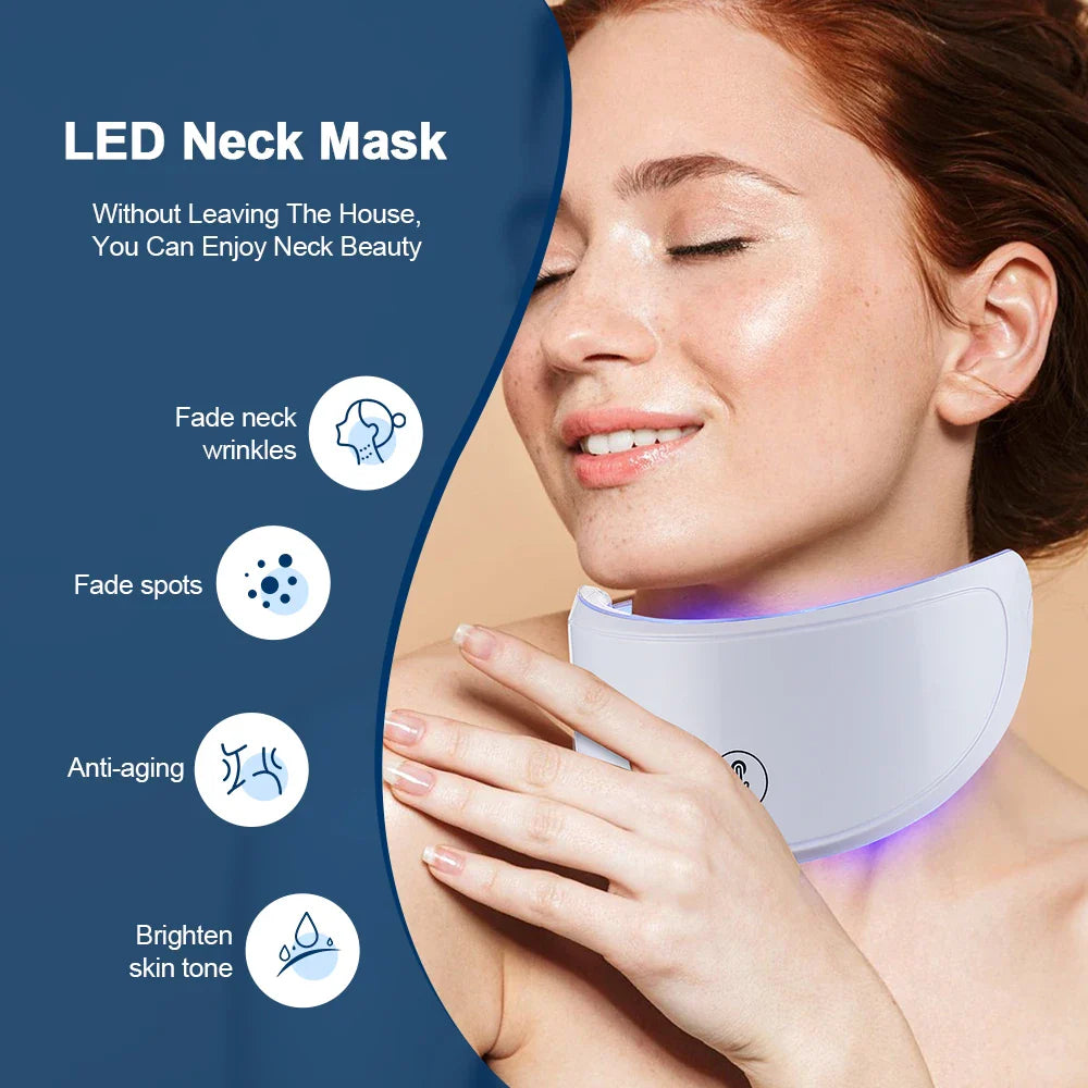 7 Colors LED Facial Mask with Neck Red Light Therapy Mask – Skin Tightening, Lifting & Anti-Aging