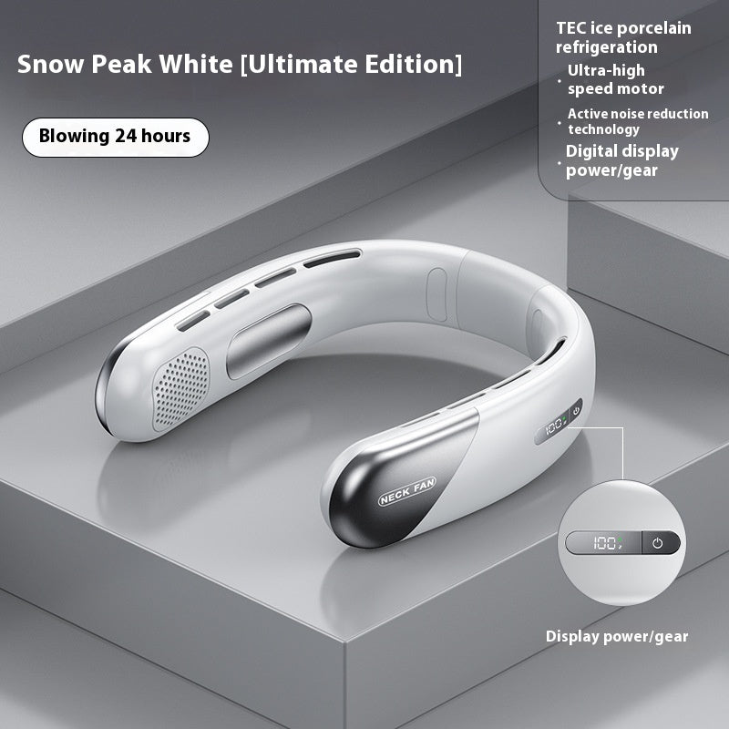 Usb Mini-portable Digital Display Bladeless Halter Fan