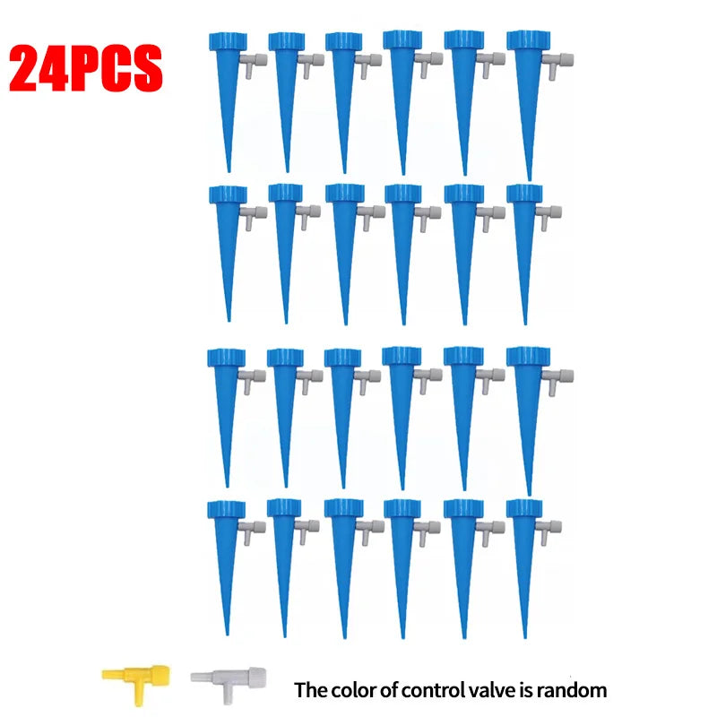 12PCS Garden Automatic Watering System Flower Plants Self Watering Drip Irrigation System Adjustable Auto Water Dripper Device