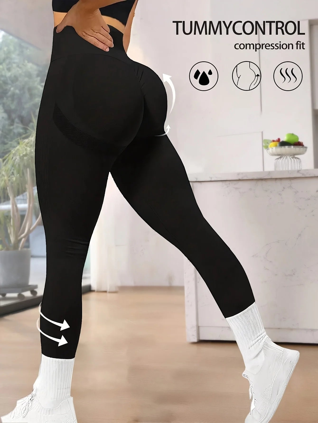 CZGUKE Women's seamless gym yoga pants high waist peach hip solid color tight fitting sports pants yoga cycling sports pants