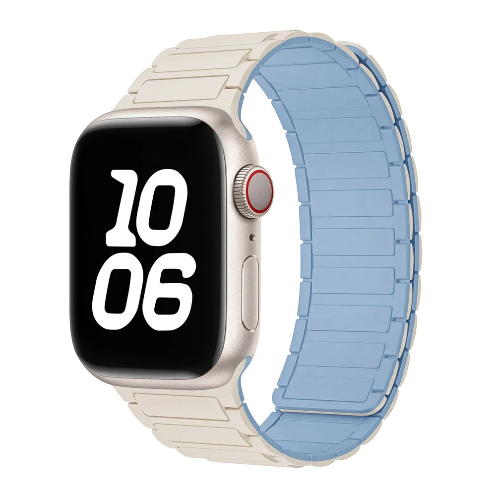 Silicone Strap for Apple Watch 46mm 42mm 49mm 44mm 40mm 45mm 41mm Magnetic Band for IWatch Ultra 2 Series 10 9 8 7 6 SE 5 4 3