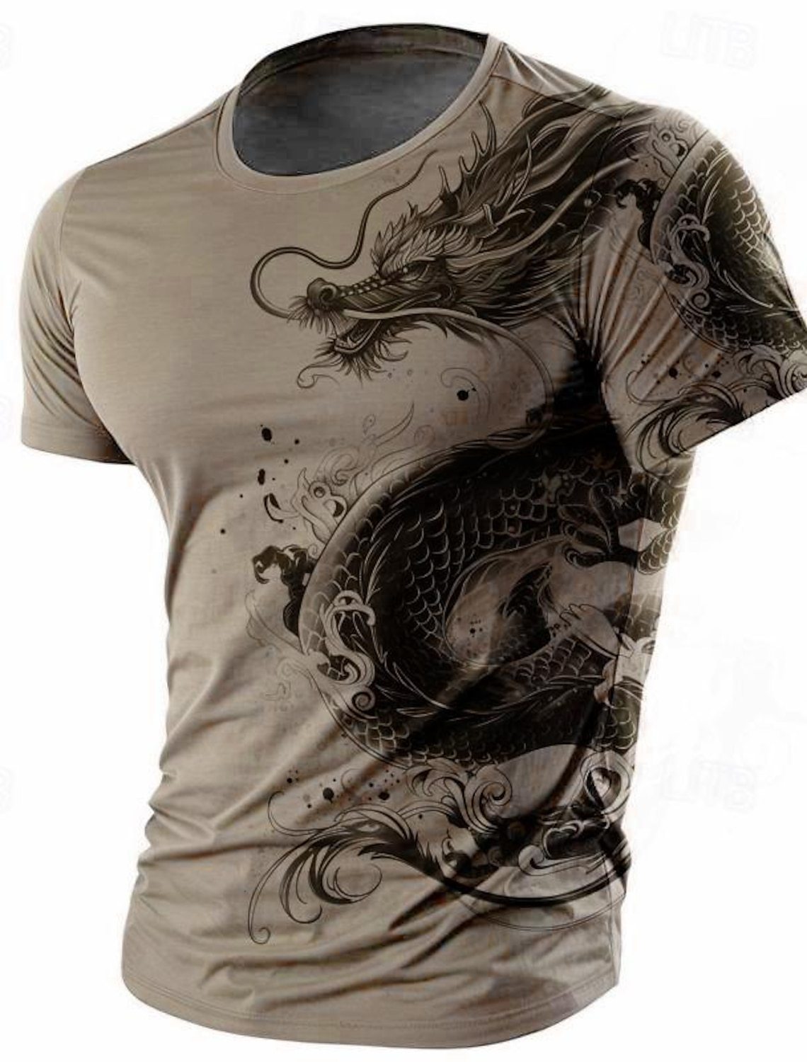 Men's Animal Dragon Pattern Retro Casual 3D Printed T-shirt