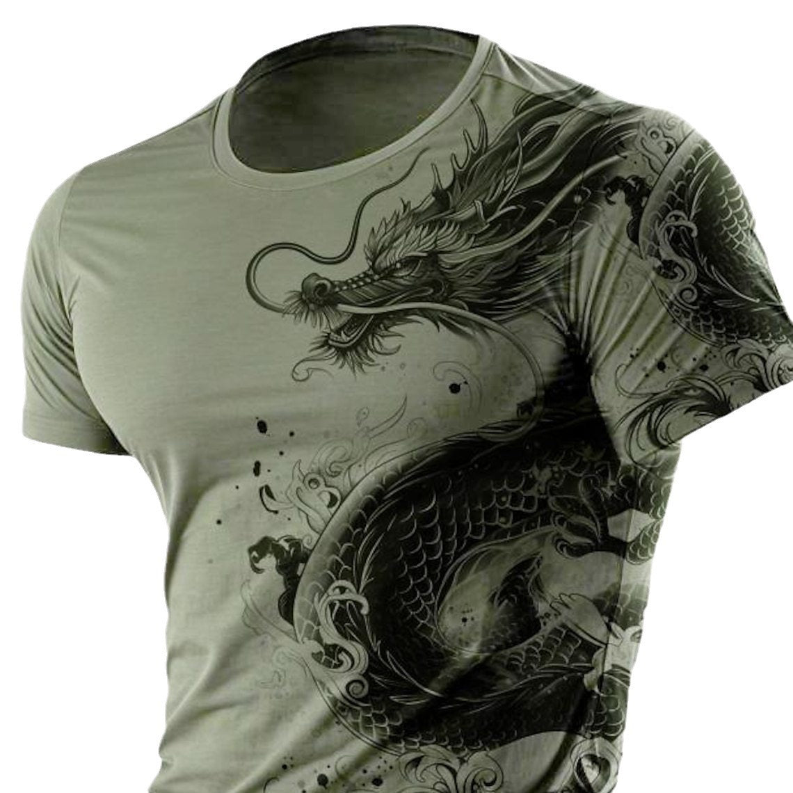 Men's Animal Dragon Pattern Retro Casual 3D Printed T-shirt