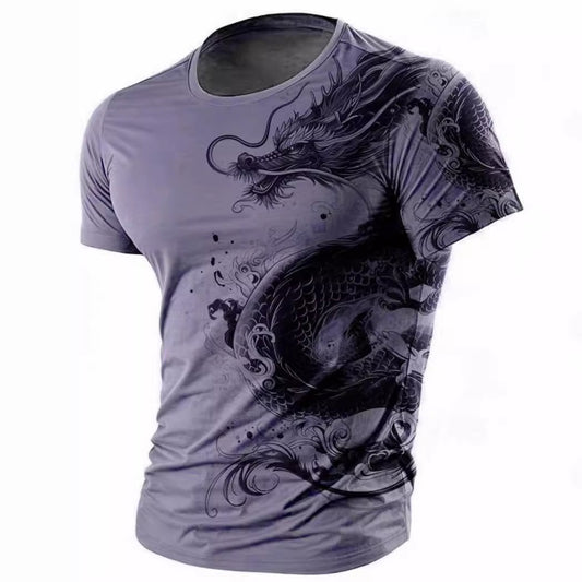 Men's Animal Dragon Pattern Retro Casual 3D Printed T-shirt