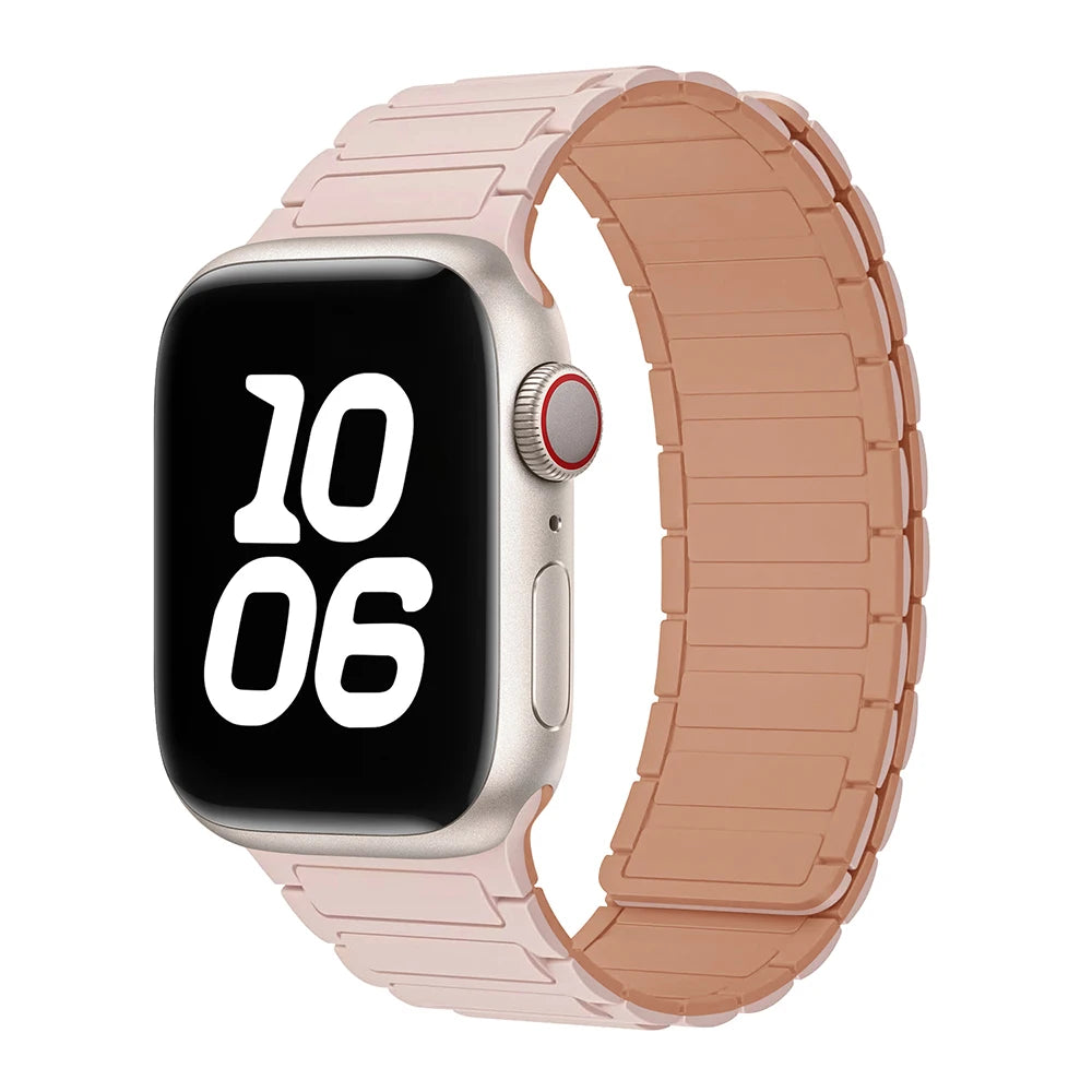 Magnetic Loop For Apple Watch Bands 44mm 40mm 49mm 45mm 41mm 38mm Silicone Bracelet iWatch Series11 10 9 8 7 6 Se ultra 3 strap