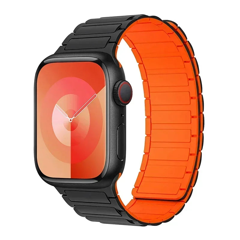Silicone Strap for Apple Watch 46mm 42mm 49mm 44mm 40mm 45mm 41mm Magnetic Band for IWatch Ultra 2 Series 10 9 8 7 6 SE 5 4 3