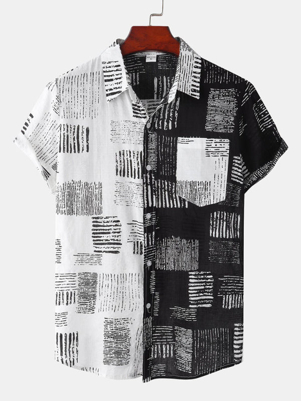 Hawaiian Style Digital Printing Short Sleeve Shirt Men's Shirts