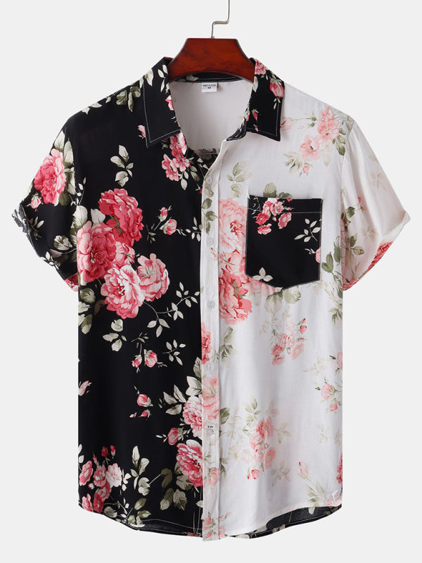 Hawaiian Style Digital Printing Short Sleeve Shirt Men's Shirts