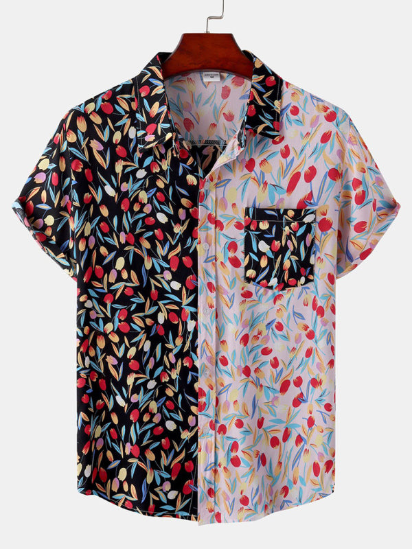 Hawaiian Style Digital Printing Short Sleeve Shirt Men's Shirts