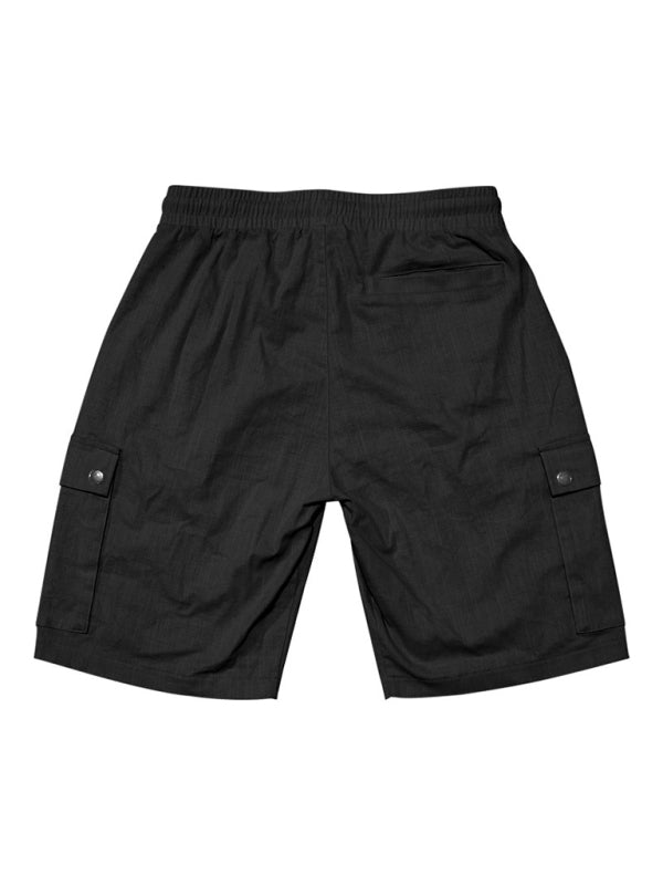 Casual Men's Slim Drawstring Shorts Thin Quarter Pants Cargo Shorts