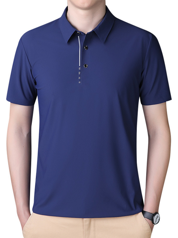 Men's short-sleeved ice silk high elastic non-marking polo shirt