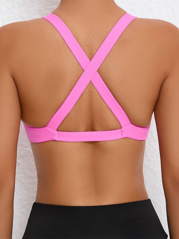 Tight-fitting quick-drying sports yoga bra for outdoor running cross-back fitness underwear